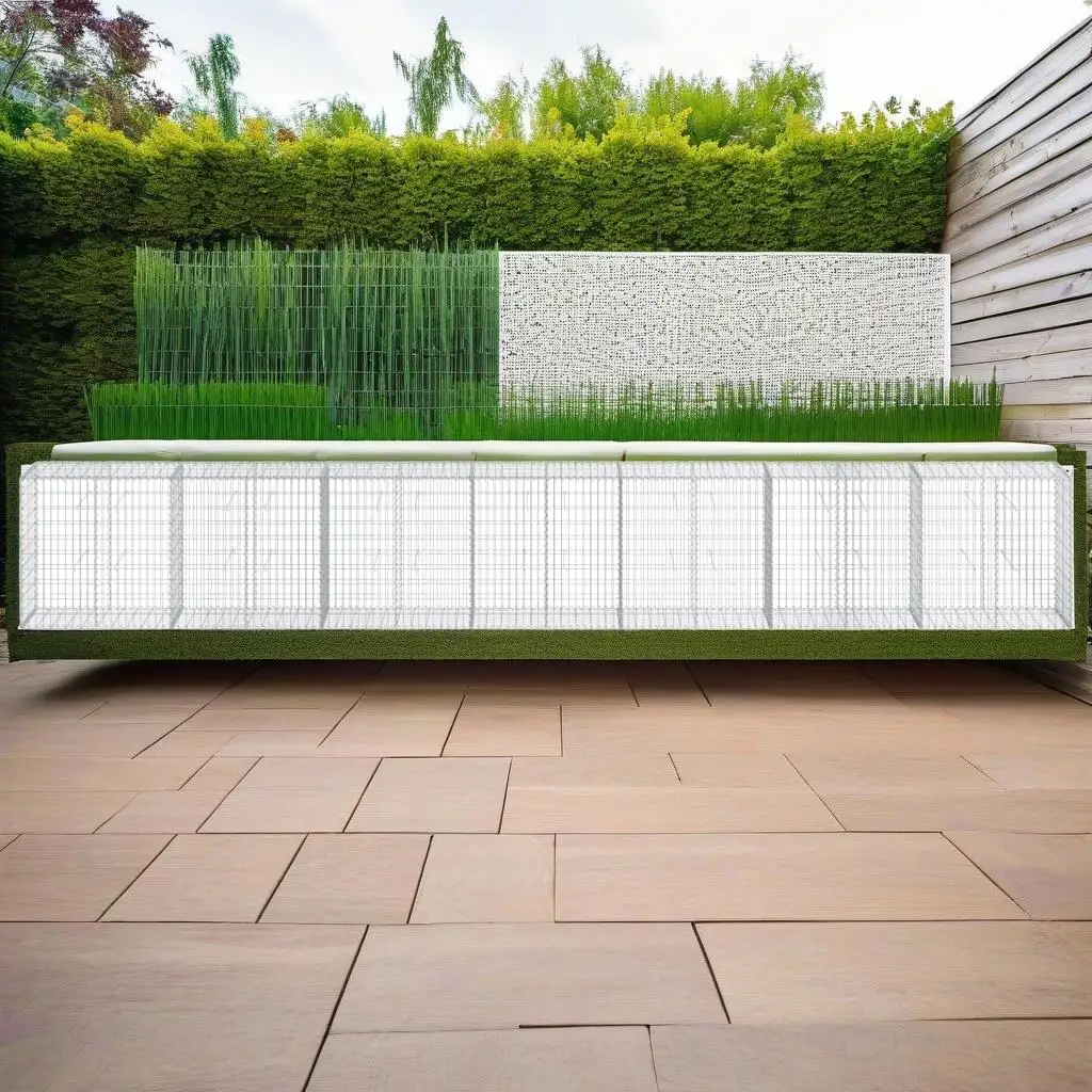 

Galvanized Iron Gabion Basket with Cover - 275.6x19.7x39.4 Outdoor Garden Wire Container