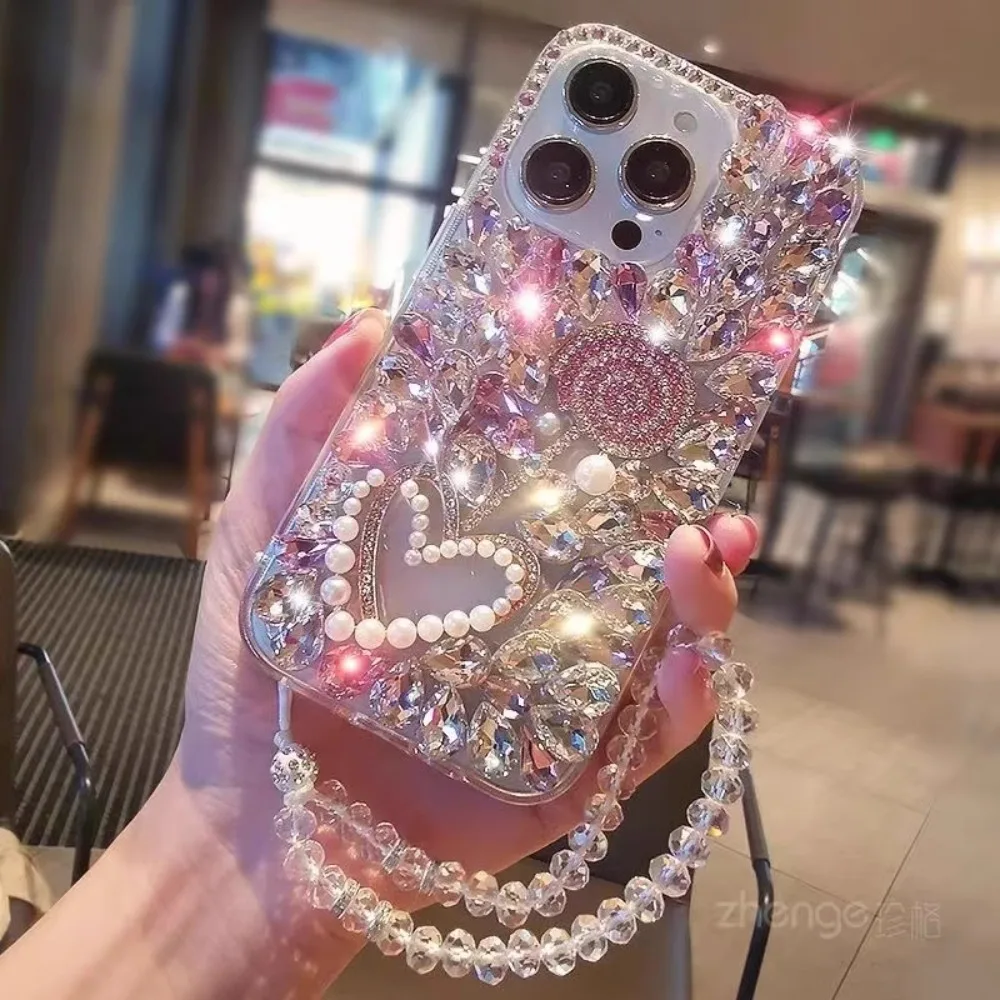 Custodia personalizzata con strass di diamanti da donna per Huawei Honor 10X 9X Llite per Honor 200 Pro 100 50 70 80 90 Lite bella copertura di perle