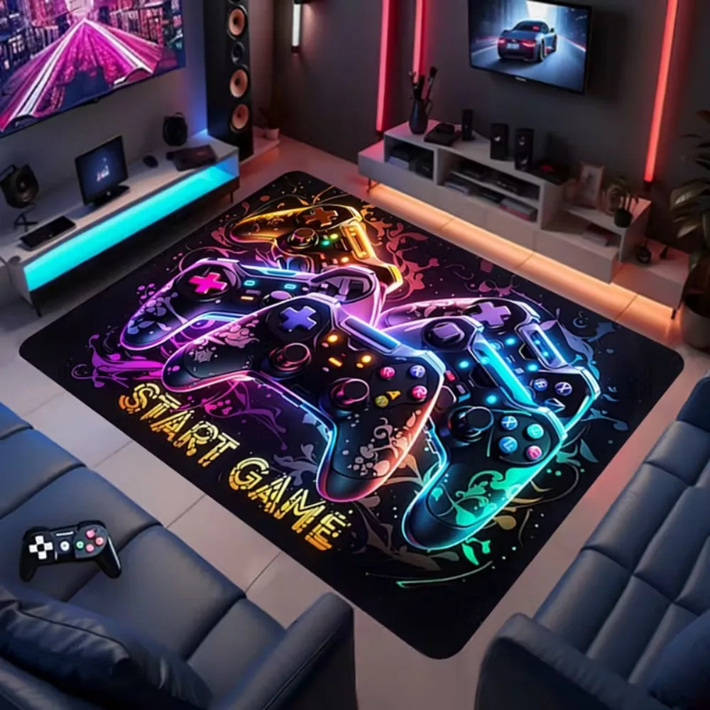 Großer Gaming-Teppich für den Mann-Hole, 3D-Spielteppich mit Controller-Design, Krabbel- und Spielfläche, Heimdekoration für Schlafzimmer