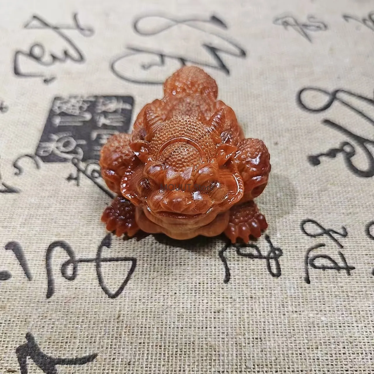 

Thuja Wood Carving Fortune Toad Ornament Lucky Charm,Wealth-Attracting Decoration for Home Shop Counter-Small Fortune Toad