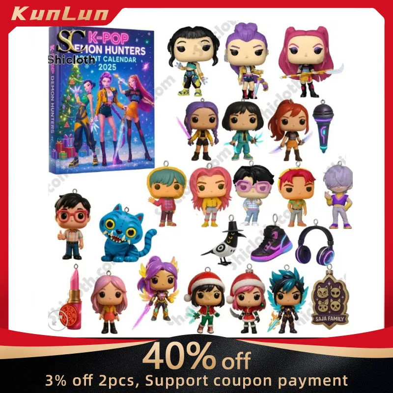 

K-pop Demon Hunters Advent Calendar 2025 American Anime Peripheral Collectible Desk Ornament Creative Birthday Gift for Girl Toy