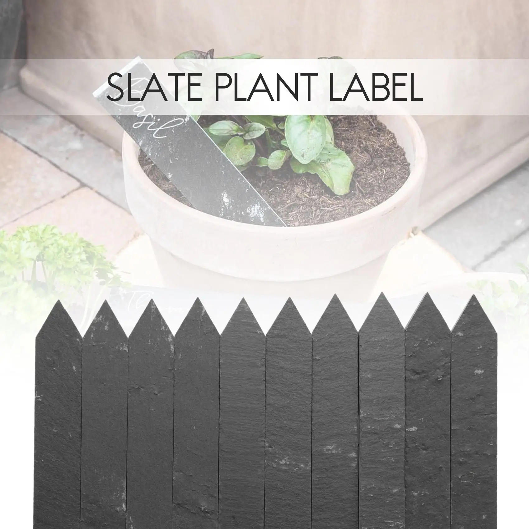 A19F-Slate Plant Label Markers Garden Labels Tags For Vegetable Or 15X2cm, 10 Pcs