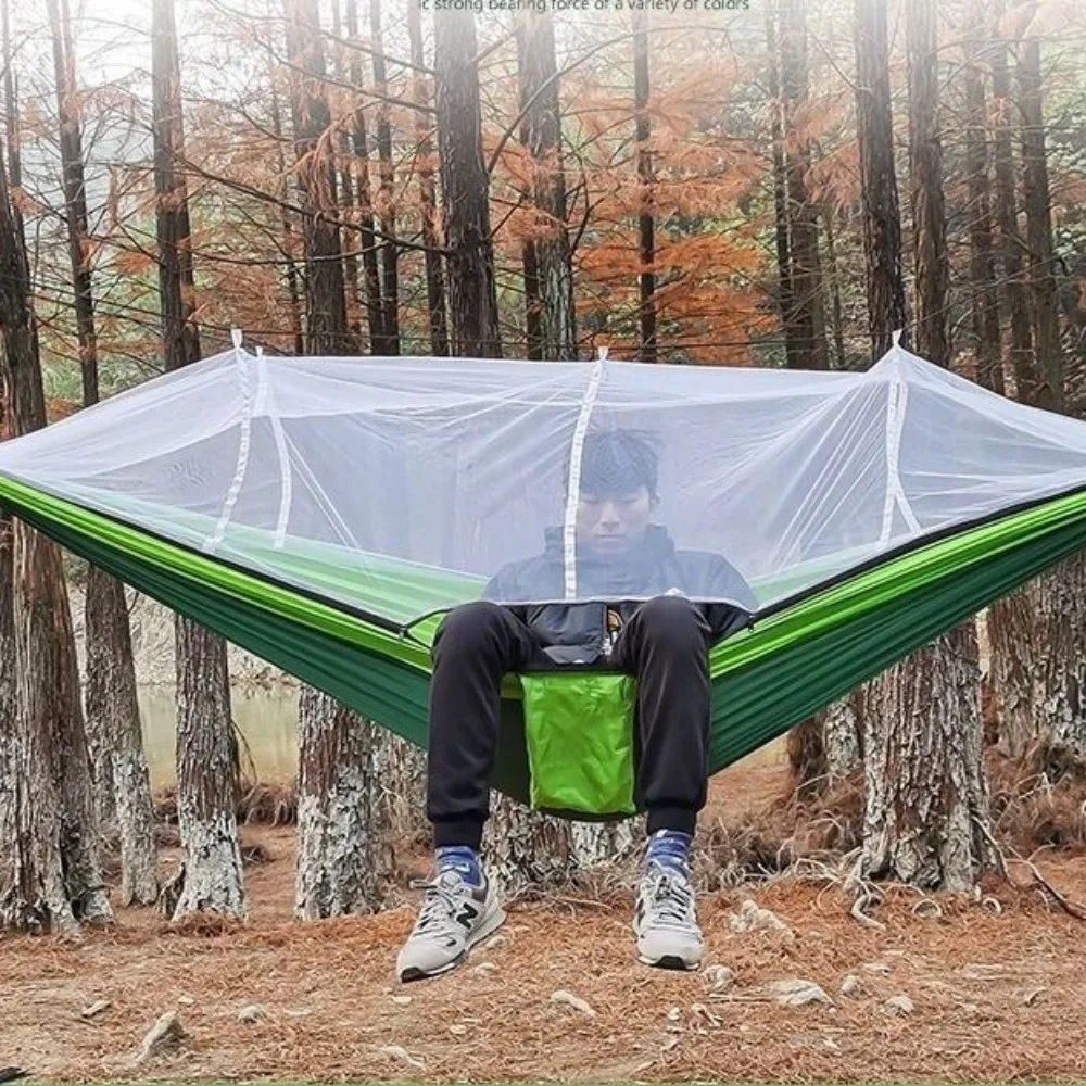 Outdoor Mosquito Net Hammock Portable Camping Leisure Mosquito Net Hammocks Garden Travel Tourist Nylon Fabric Hammock Swing image 2