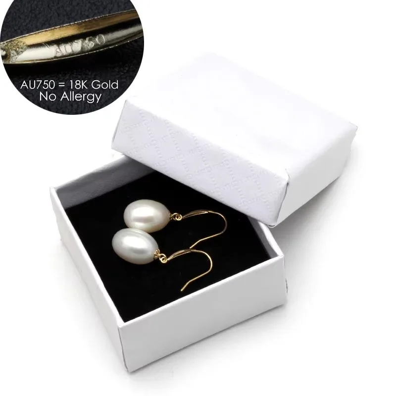 Real Natural Freshwater Pearl Necklace and Earring Set Woman,18k Gold Pendant and Earring 925 Silver Chain Wife Mother Gift