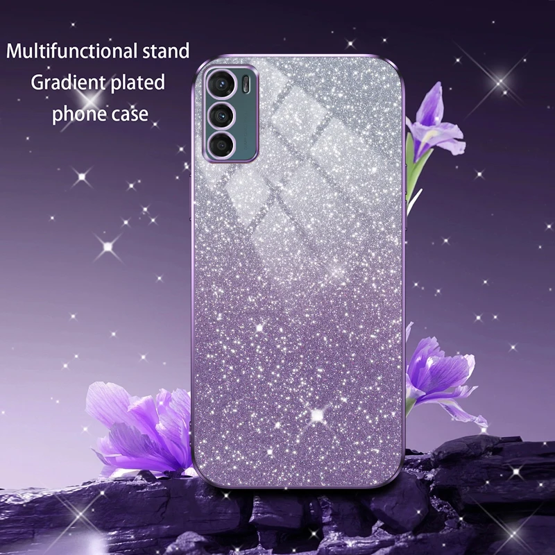 For Motorola G42 Case Moto G42 Phone Case Moto ‎XT2233-2 Luxury Gradient Glitter Plating Case Silicone Back Cover Funda