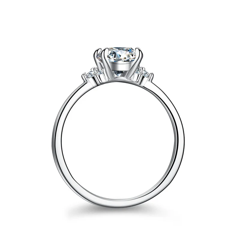 1CT Customized Moissanite Ring D VVS1 Pass Diamond Test Pen Adjustable Size S925 Sliver GRA Certificate Wedding Rings for Women