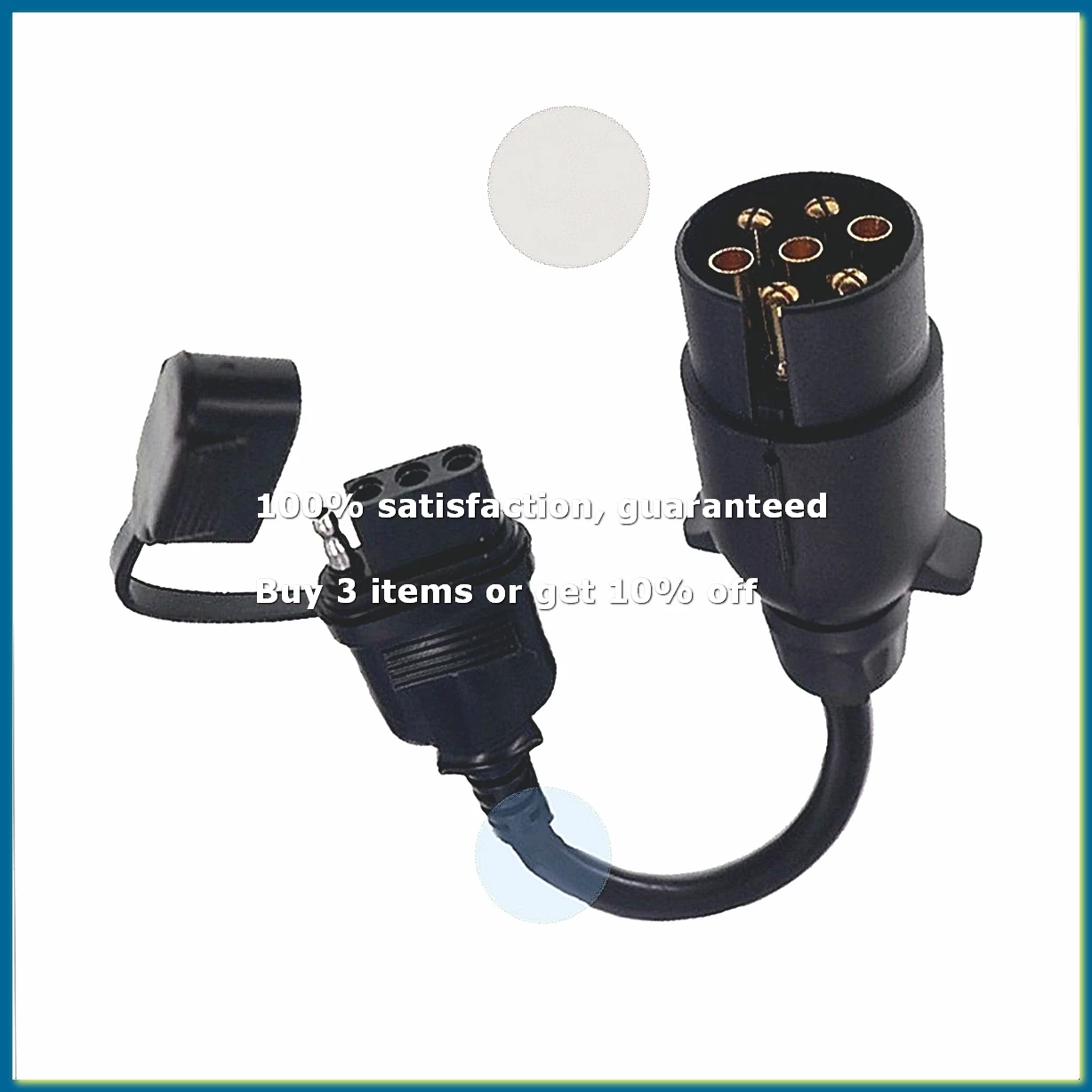 ●EU to US Trailer Light Converter 7 Pin Round Adapter European Trailer to 4 Pin Flat Socket Vehicle Tow Hitch Wire Plug-A57M