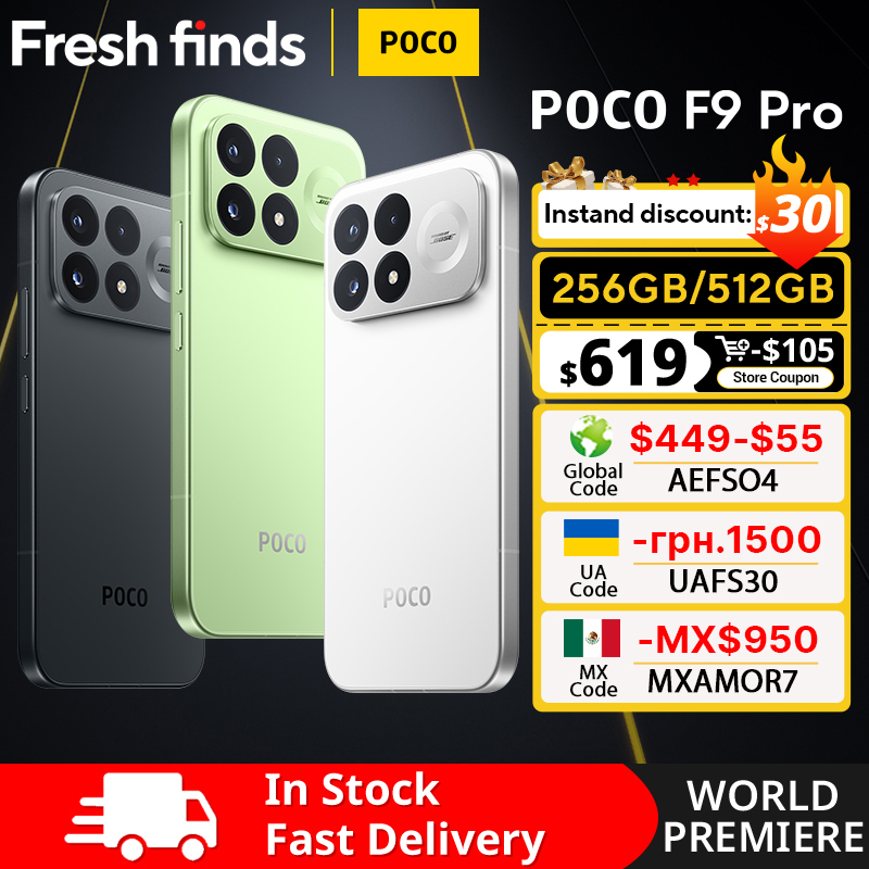 【World Premiere】Global Version POCO F9 Pro Smartphone Snapdragon® 8 Elite Gen 5 CPU 6.56'' 185Hz AMOLED display 200MP Cellphone