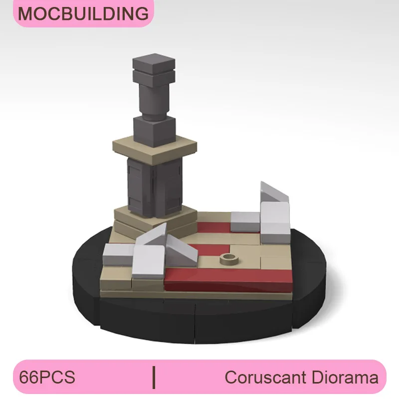 

Модель диорамы Coruscant MOC, строительные блоки, сделай сам, сборка кирпичей, архитектурная коллекция, креативные рождественские игрушки, подарки, 66 шт.