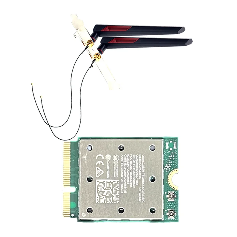 ثلاثي الموجات Wifi7 QCNCM865 بلوتوث 5.4 بطاقة واي فاي لاسلكية Wifi7 QCNCM865 لاسلكي 2.4Gbps بلوتوث 5.4 واي فاي لاسلكي لـ Win11