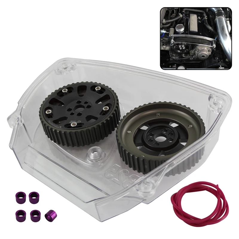 Cam Gear Pulleys + Timing Belt Cover Fits for Nissan Skyline R32 R33 RB25DET 1989-1998