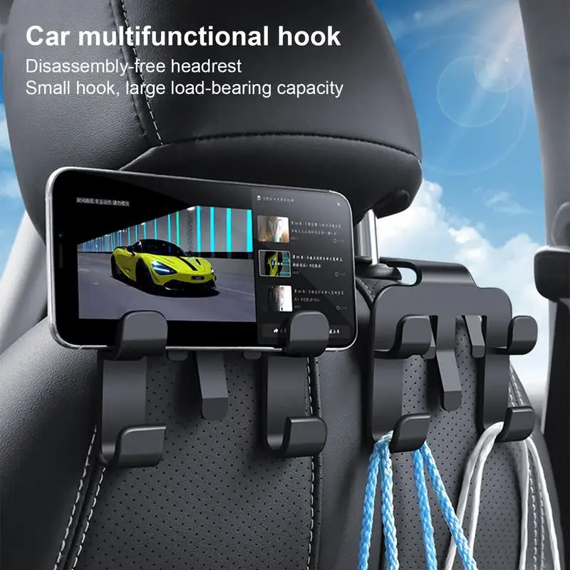 Car Headrest Hook High Load-Bearing Car Bag Hook Car Seat Mobile Hanger Durable Car Seat Back Hooks Car Backseat Headrest