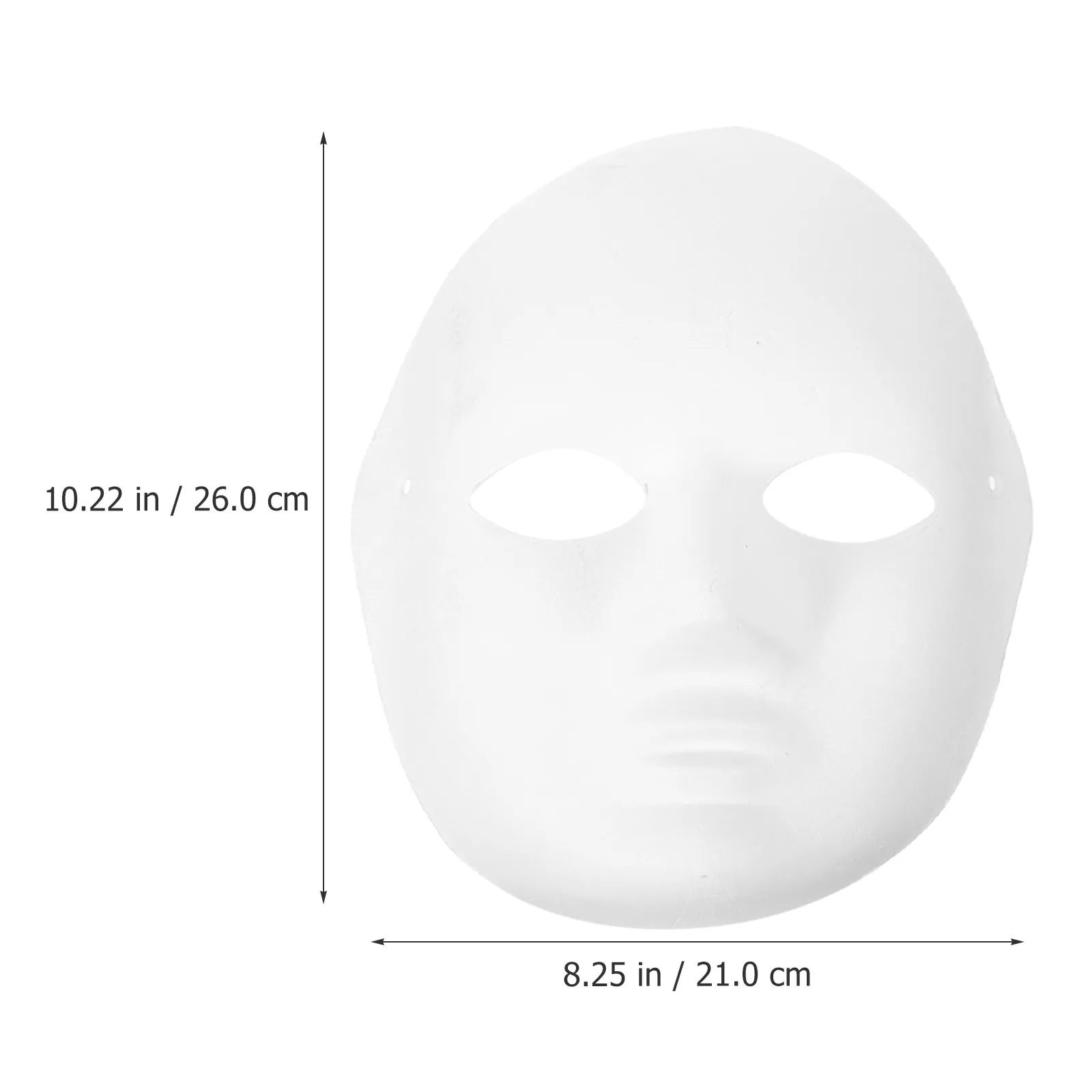 8Pcs DIY Blank White Face Masks Paper Pulp Paintable Masks for Halloween Masquerade Party Cosplay Decoration Masquerade Supplies