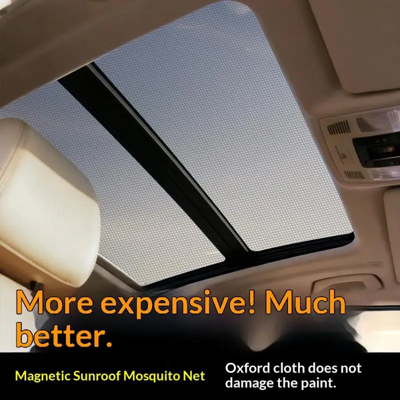 Magnetic Mesh Car Sunroof Mosquito Net Sun Shade Bug Protection Screen for Outdoor Camping Air Flow Ventilation