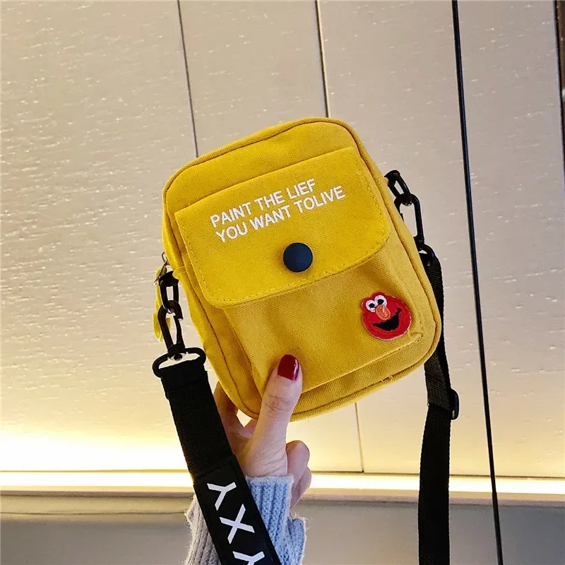 Small Canvas Bag Women\'s Crossbody Shoulder Bags for Kids Messenger Coin Purse Cartoon Cell Phone Shoulder Bags Phone Handbags