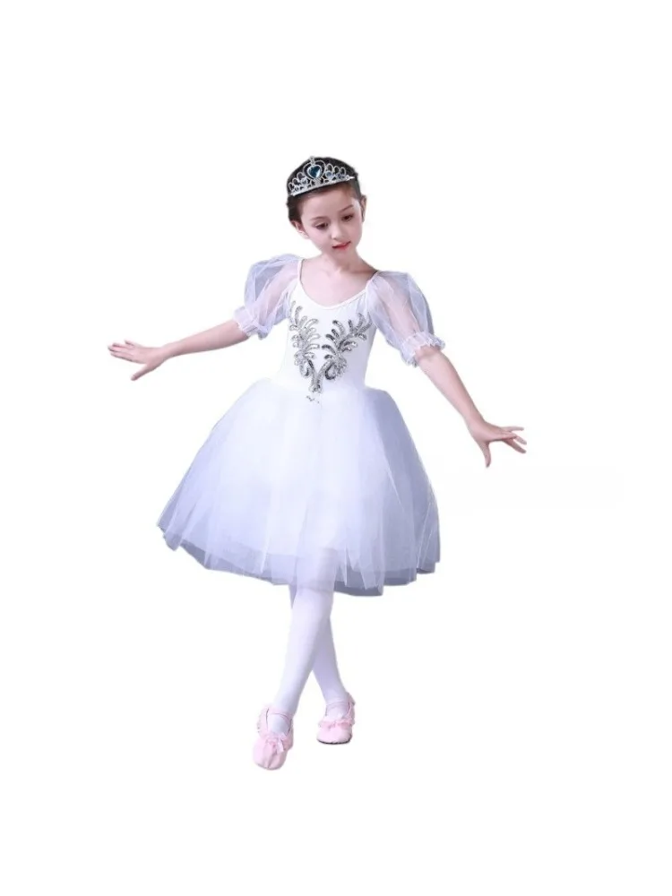 

Ballet Leotard Children's Clothing White Puffed Tulle Skirt Little Swan Dance Clothing Girls' Ballet Skirt Tutus Para Niñas