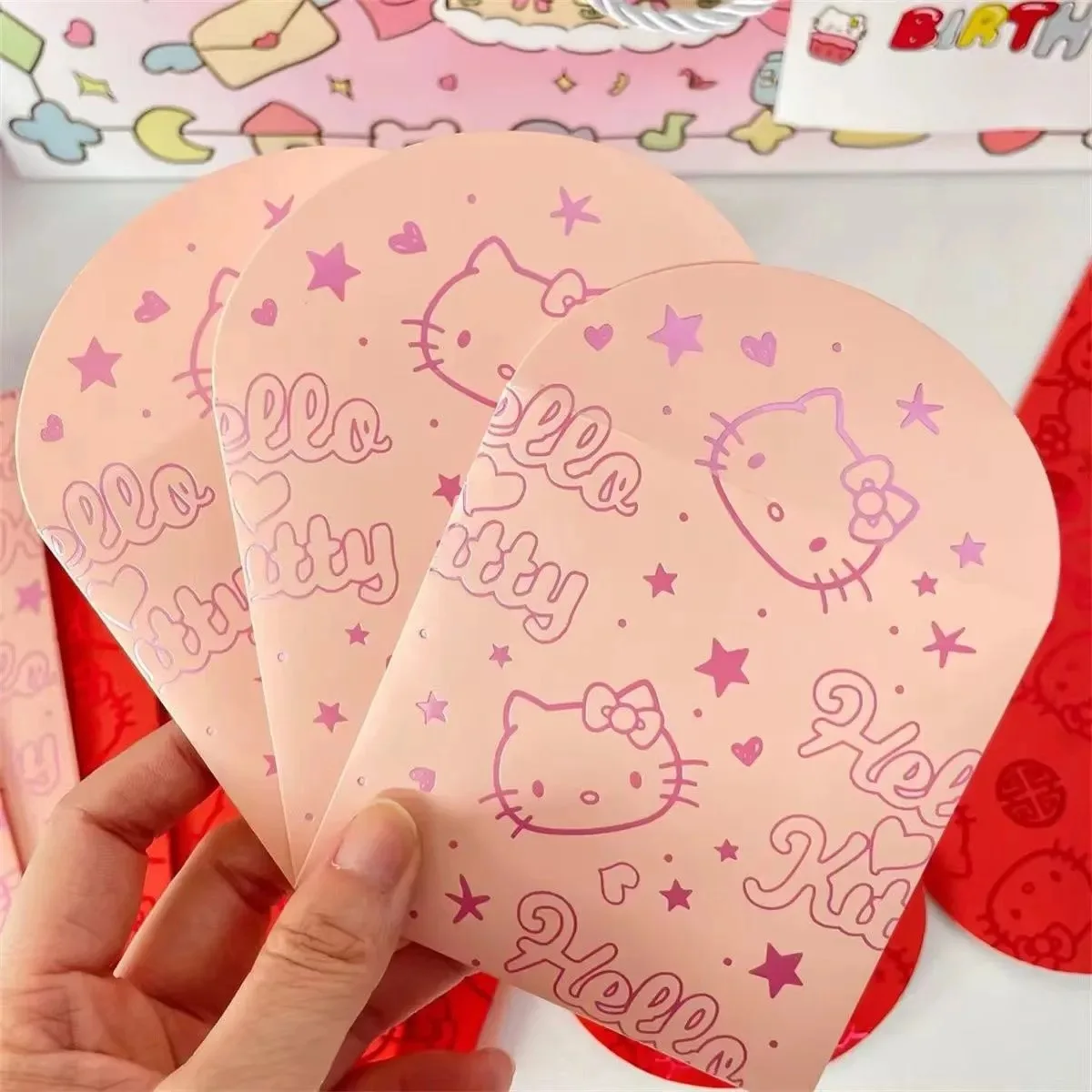 Sanrio Chiński Nowy Rok Hello Kitty Anime Czerwona koperta Śliczna kreskówka Festiwal Czerwona koperta Kawaii Lucky Bag Money Bag Prezenty dla dzieci