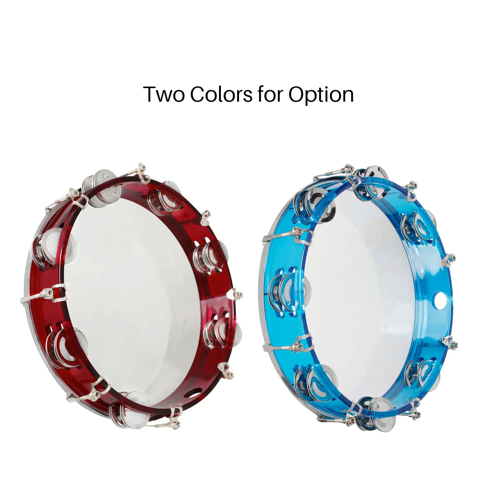 10-Inch Handheld Tambourine Double Row Tuning ABS Percussion Instrument Educational Musical Toy Drum Set