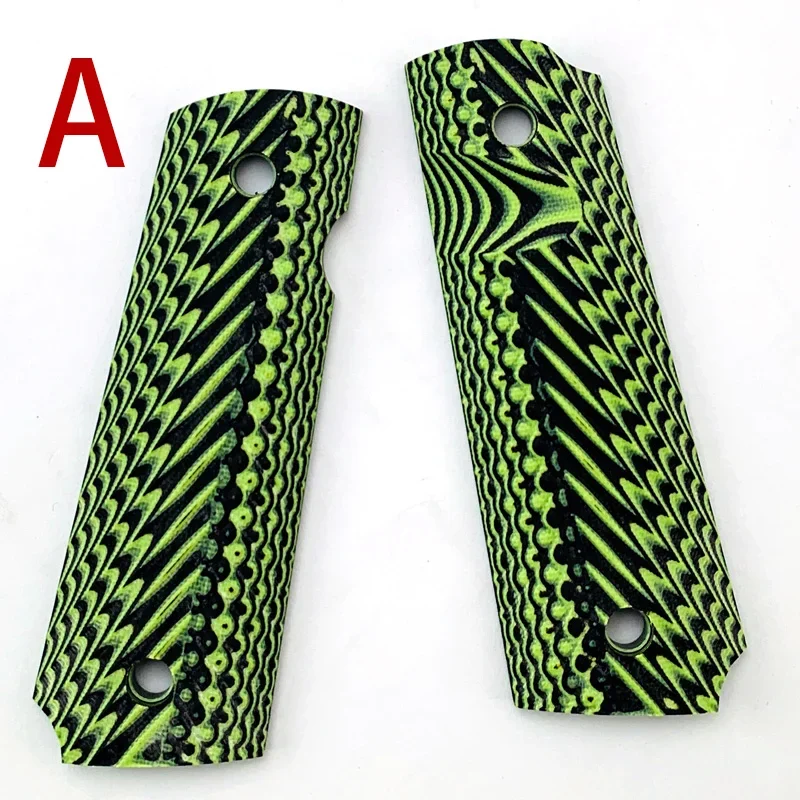 1 Pair Green G10 Composite Material 1911 Grips Handle Patches Shank Scales DIY Making Modify Repair Accessories Replacement