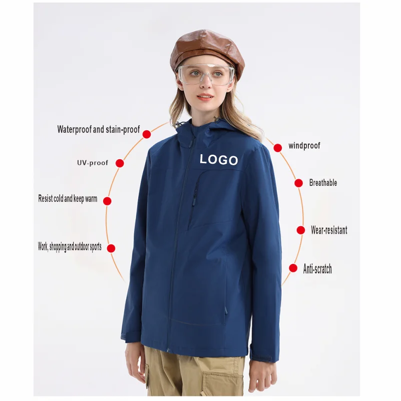 New Solid Thin Warm Charge Coat Outdoor Sports Clothing Windproof Waterproof Mountaineering Jacket Custom Logo Embroidery Print