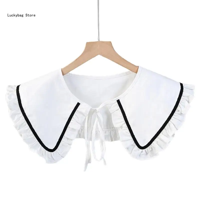 

White Lapel Fake Collar Shawl Girls Half Shirt Shawls Wrap Lapel Detachable Collars Necklace False Collar