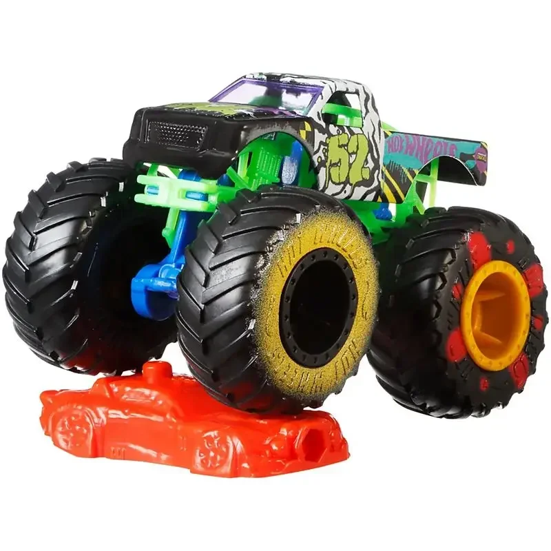 Original Hot Wheels Monster Trucks Maker Diecast 1:64 Big Foot Giant Car Assemblable Metal Model Collection Kids Toys Boys Gift