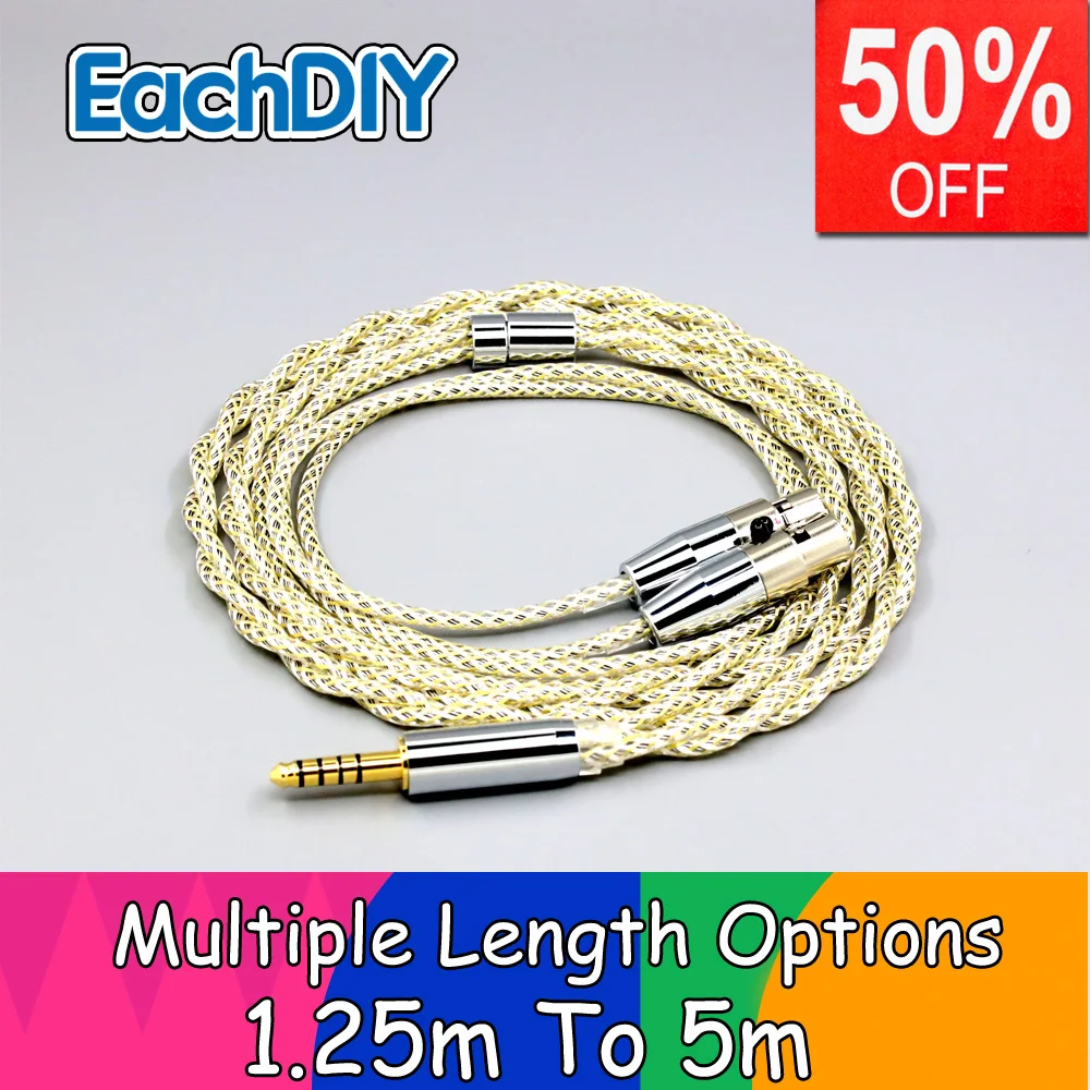 

TypeS 23AWG Litz Shielding Silver OCC Earphone Cable For Dual Mini xlr 3 pin head(amame) Abyss AB 1266 Phi TC LN008929