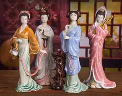 Decoration of Chinese porcelain four Beauties Statue Ceramic Figure---Shiwan Kiln