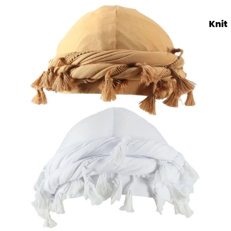 Women's Fashion Slouchy Beanie Hat with Tassel Edge Turban Hat Soft Head Wrap Cap Personalized Hair Care Twist Tail Hat