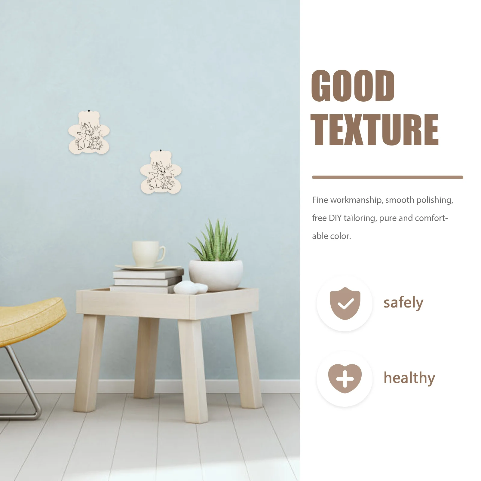 

40Pcs Bear Wood Cutout DIY Unfinished Wood Craft Supplies for Graffiti Art Projects Natural Semi-Finished Wooden Bear