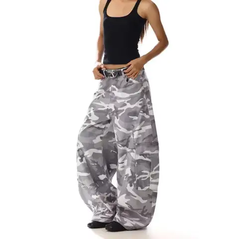 2026 Y2K Women Pants Harajuku Vintage Camouflage Pattern Baggy Casual Sweatpants Hip Hop Gothic Men Wide Leg Trousers Streetwear