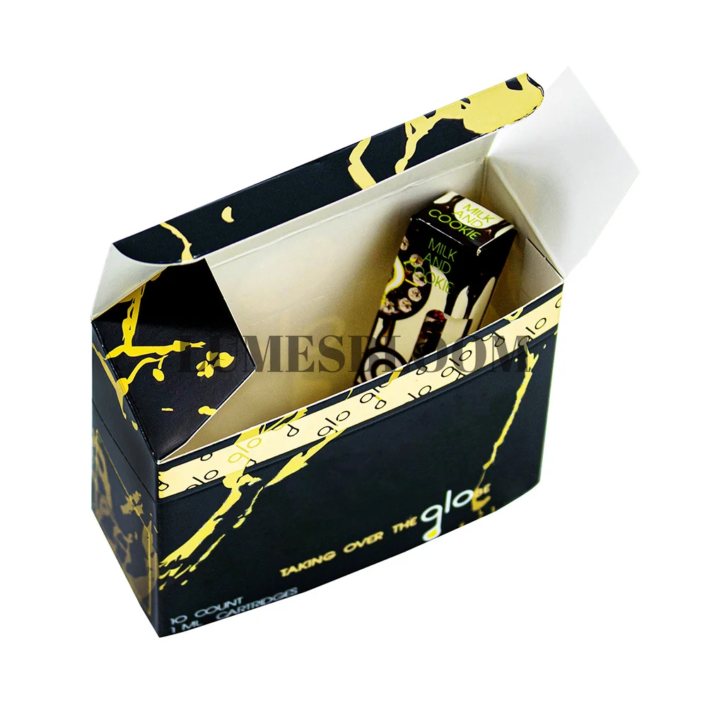 Imagem -05 - Glo-cartucho Vazio Embalagem de Papel de Armazenamento Mini Box 1ml Tanque Extrato Carrinho Case Adesivo Grupo Grande Black Display Papelão Personalizado