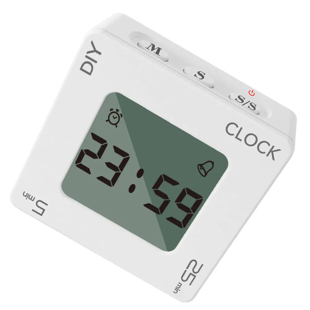 Premium Portable Digital Alarm Clock with 4-Mode Reminder Alarm Vibration Flashing Backlight Countdown Timer for Office