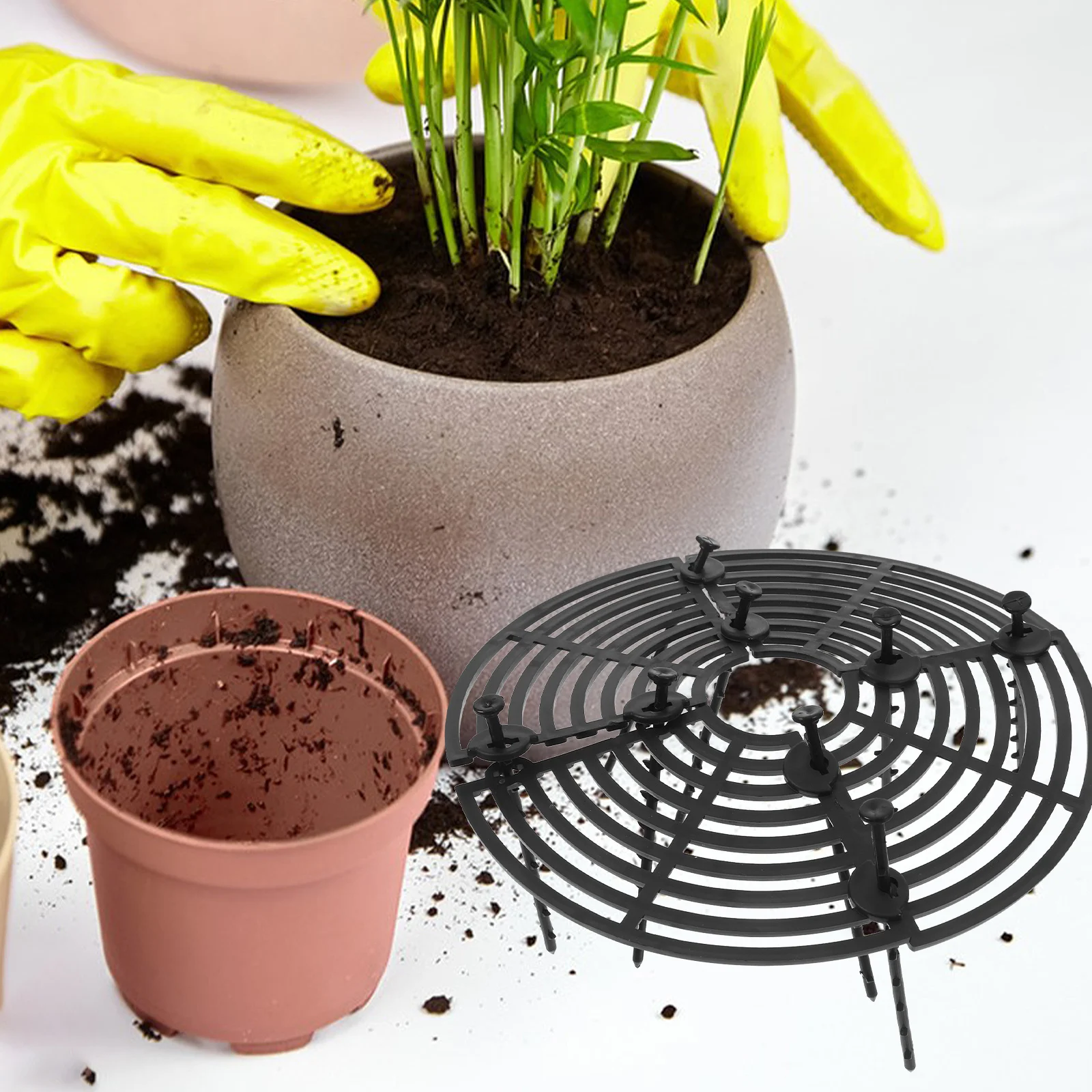 

Flower Pot Mesh Cover Grid Protectors for Plants Succulent Planter Soil Coasters Winter Protection Drainage Ventilation Easy
