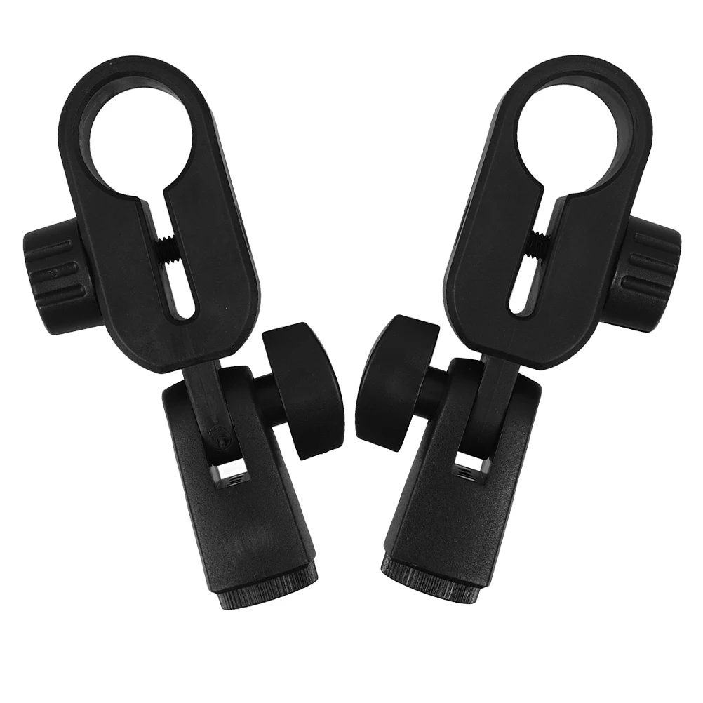 

2pcs Microphone Clip Adjustable Mic Holder Clamp Bracket Mount Plastic Replacement Stand for Handheld Mics Sturdy Durable Easy