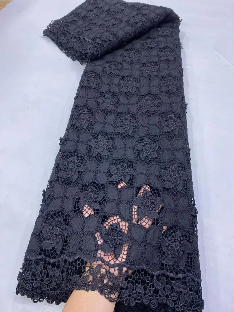 

2026 новейшее высокое качество, африканский нигерийский черный тюль, швейная гипюровая кружевная ткань, платья с вышивкой, блестки, 5 ярдов, материал H202-1