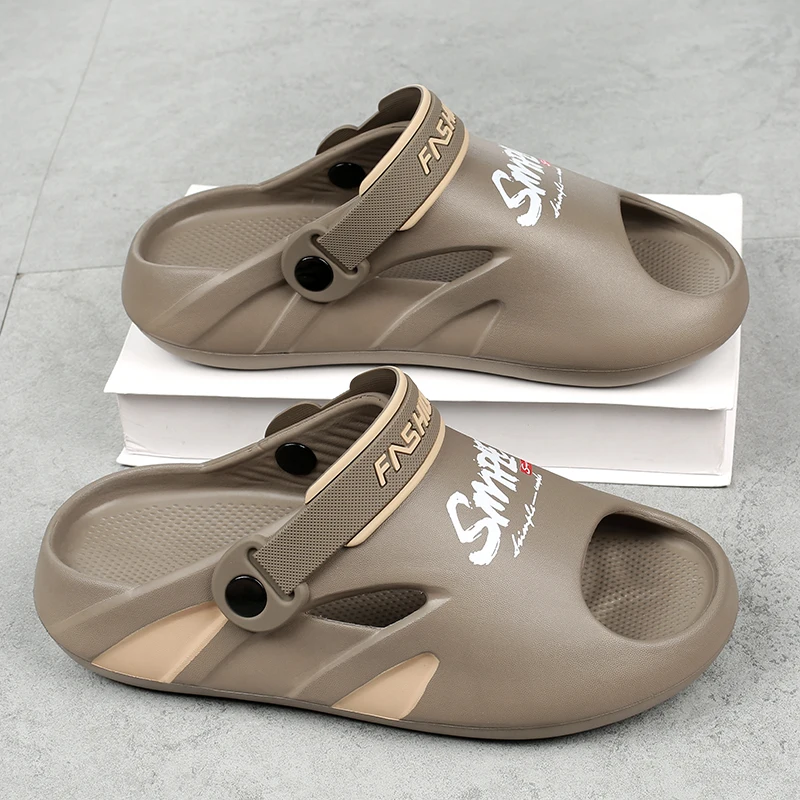 

Новые модные мужские сандалии для активного отдыха, пляжная обувь, нескользящие, износостойкие, на толстой подошве из ЭВА.