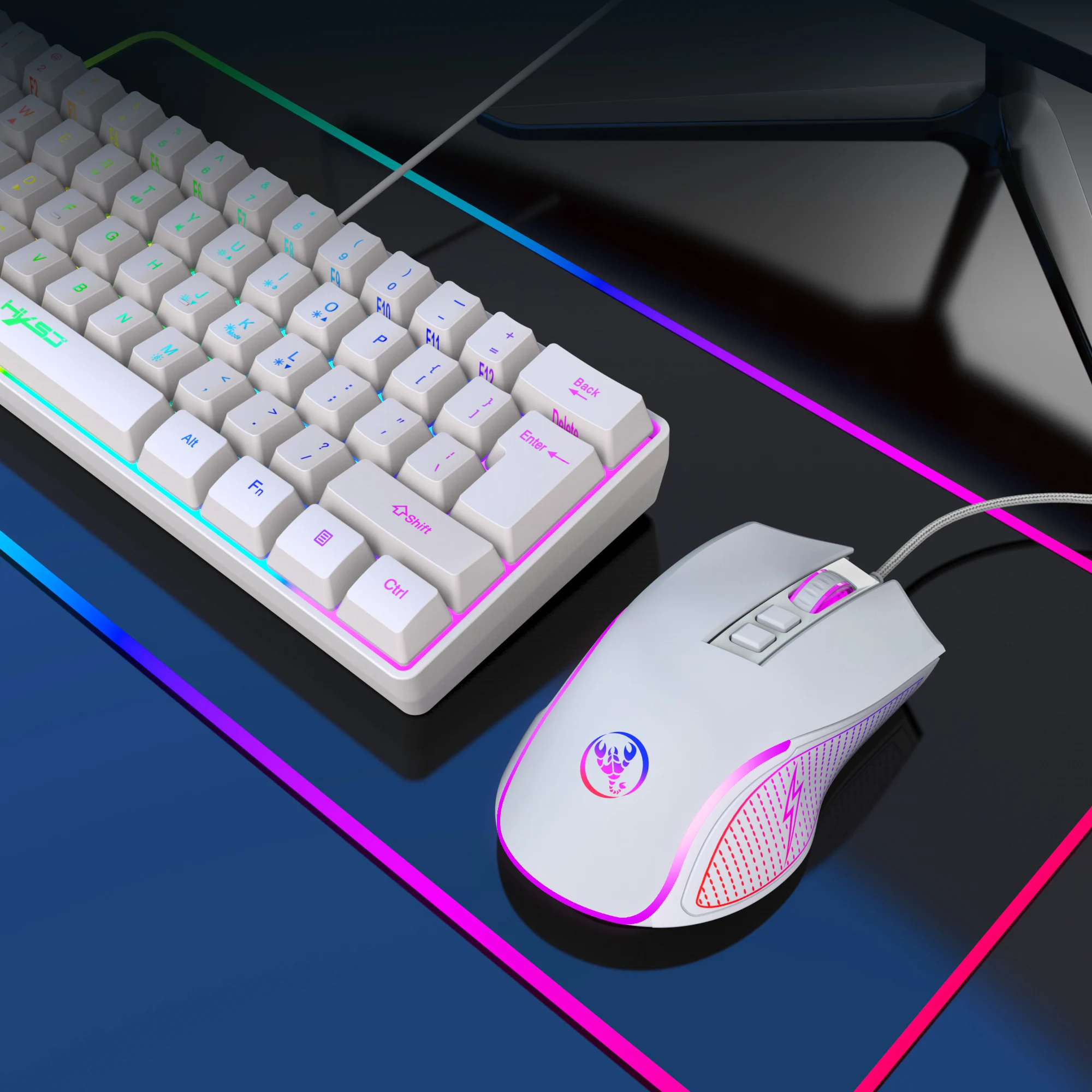 Popular choice HXSJ X100 ergonomic RGB backlit ABS 7D 3600DPI adjustable optical wired gaming mouse for laptop game image 6