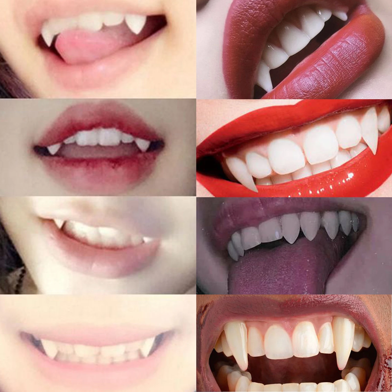 1 Pair Halloween Vampire Teeth Fangs Dentures Prop Party Costume DIY Cosplay Props Decor False Teeth Resin Fangs With Solid Glue