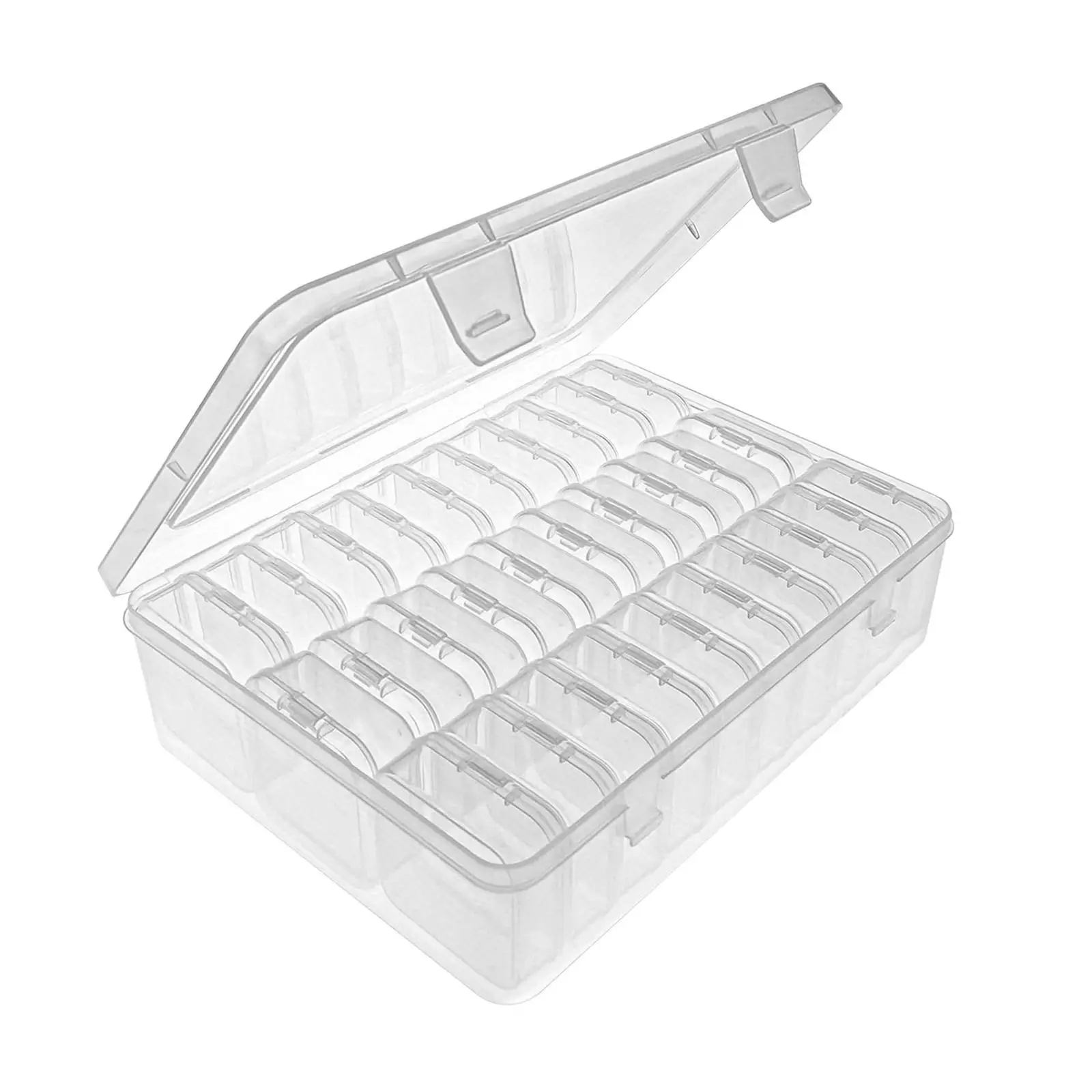 Transparent Storage Box with 30 Compartments for Jewelry and Crafts