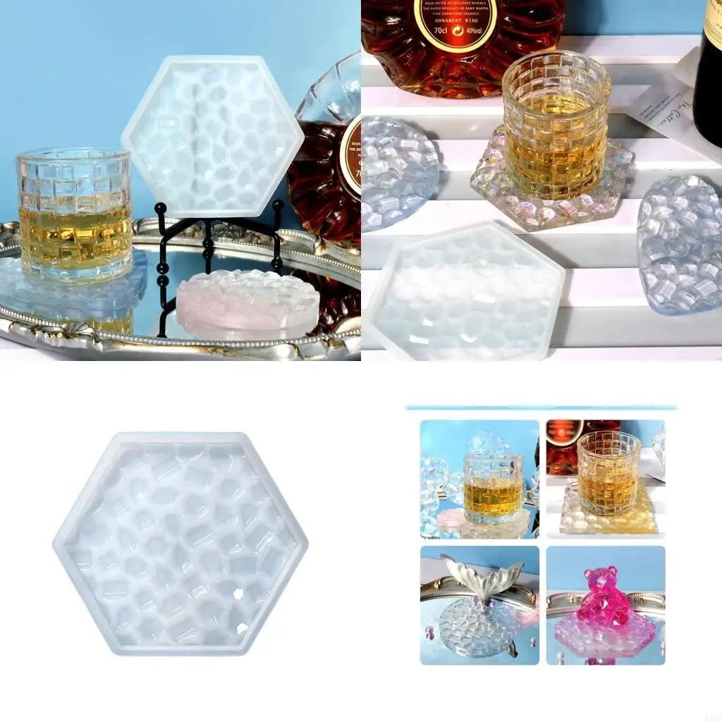 

1/6 шт., формы для эпоксидного коврика для чашек круглой формы в форме сердца с ромбовидным дном, силиконовые формы для подноса