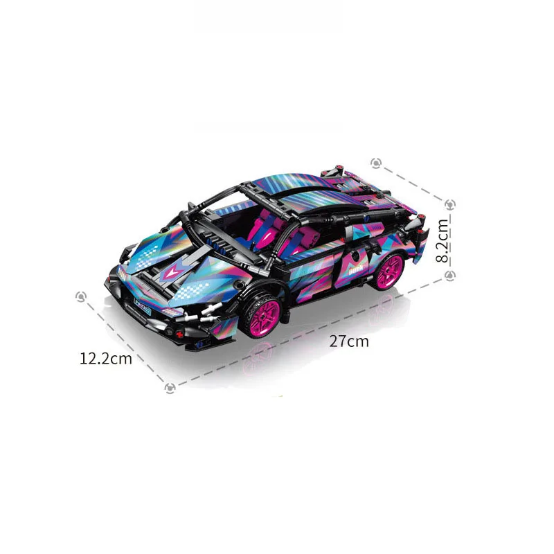 

Технический супер спортивный автомобиль в масштабе 1:18, сборный блок, модель Cyber Lamborg Revuelto, откатный автомобиль, паровой кирпич, суперкар, игрушки