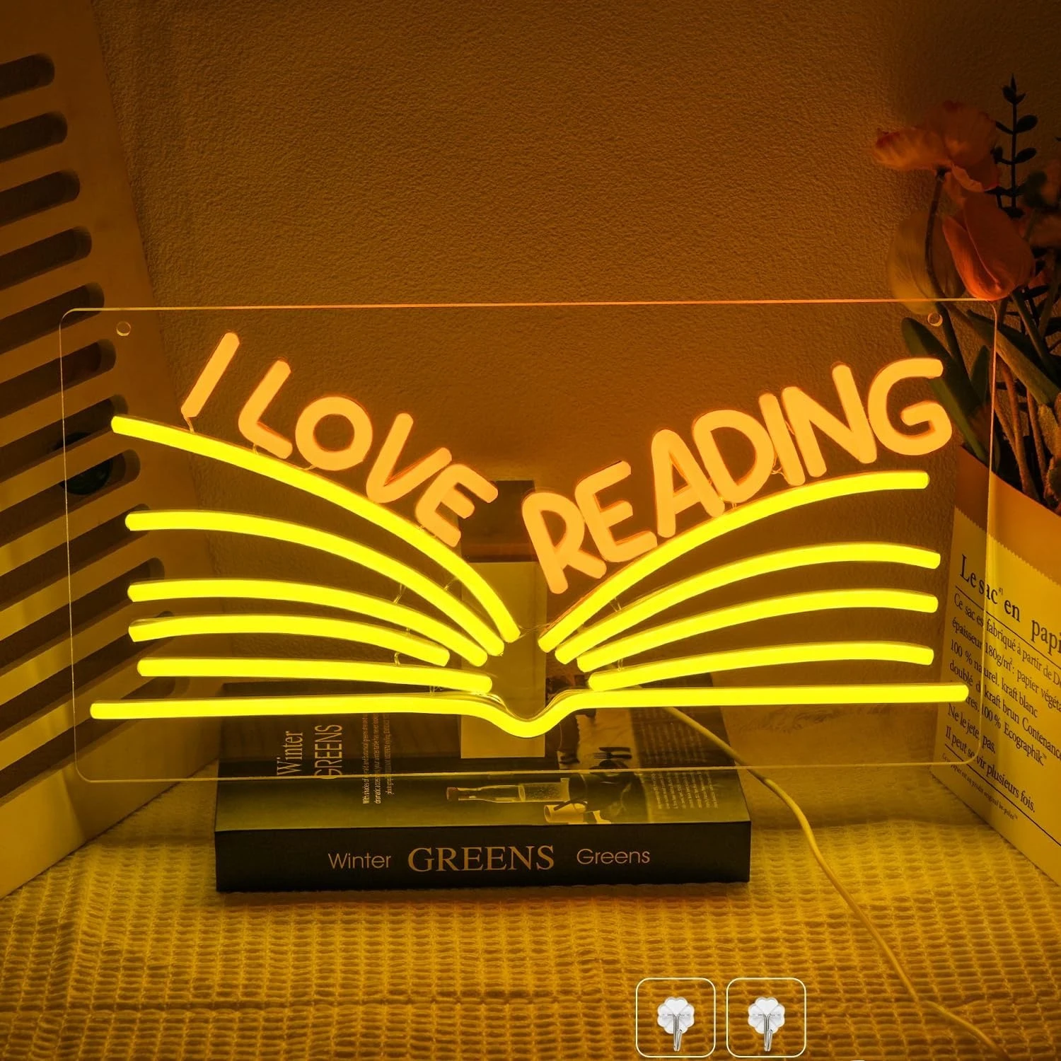 読書が大好き-ネオンサイン-読書をもっともっと-ネオンライトサイン-usb調光式led-教室-書店-図書館-寝室-壁飾り