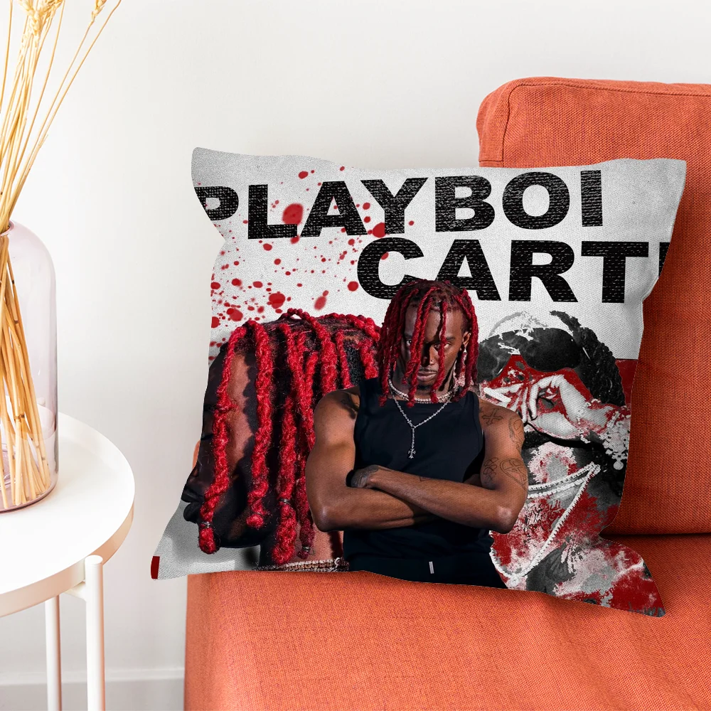 P-Playboi Carti Pillow Case Pillow Case Living Room Sofa Cushion Cover Suitable For Home Bedroom Room Decoration