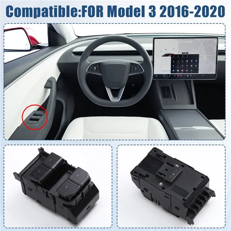 

Power Window Switch Control Glass Button For Tesla Model 3/Y 2016-2020 Part Numbers 1081037-02-G Lift Lock Lifter