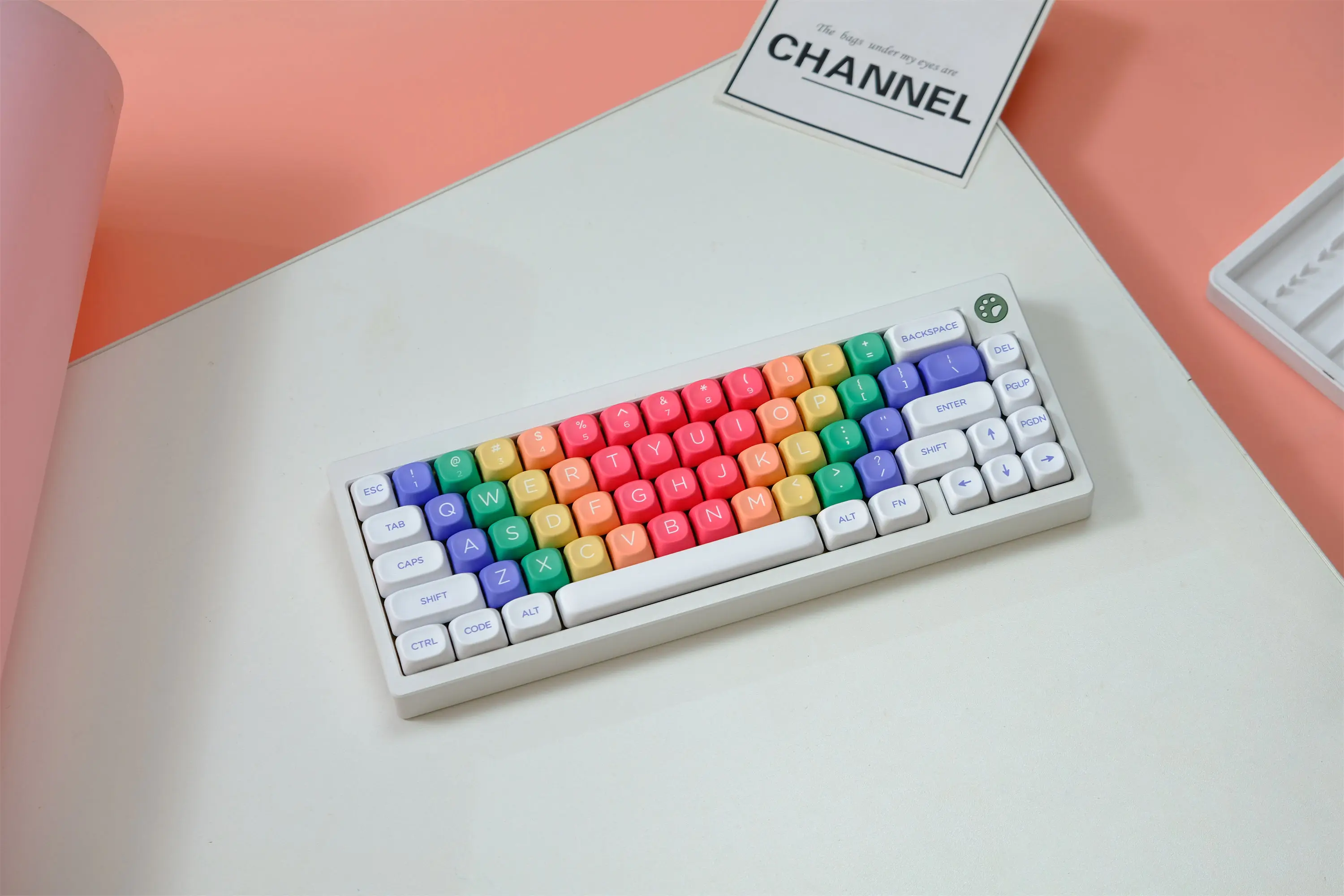 CLICK White Keycaps 132 Keys PBT Material Keycaps MOA Profile DYE-SUB For MX Switch Wooting Alice Mechanical Keyboard Keycaps