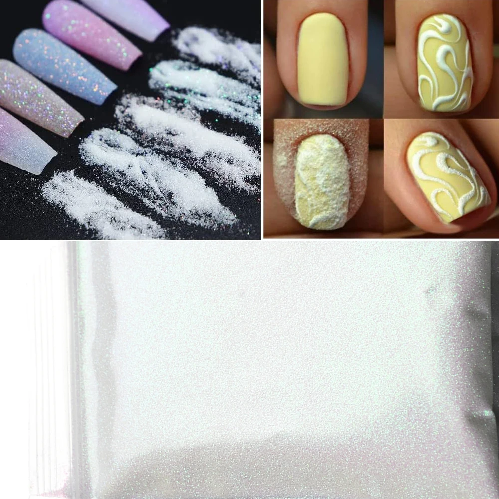 

0.1mm Shimmer White Rainbow Nail Glitter Holographic Sugar Nail Glitter Candy Coat Powder Sugar Coating Powder Nail Pigment