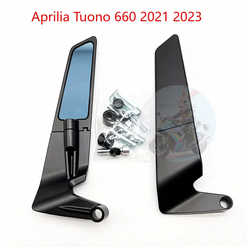Motorcycle Aluminium Wind Wing Adjustable Rotating Rearview Mirror For Aprilia Tuono 660 2021 - 2023 TUONO 660 Factory 2022 2023