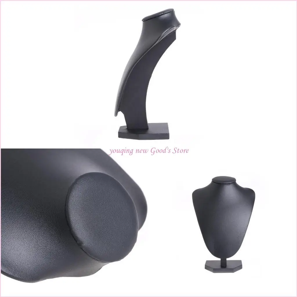 

57QA Fashion Jewelry Bust Necklace Mannequin Display Stand for Store Closet Organization Display Holder Large 22x15cm Black
