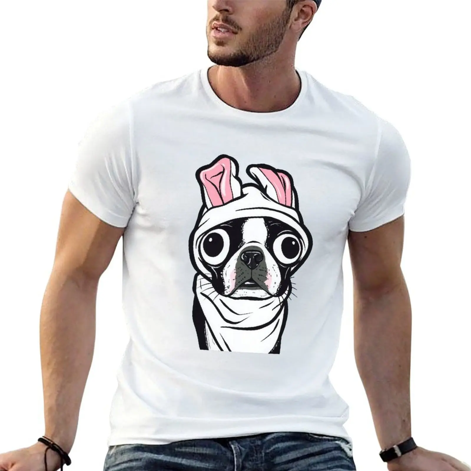 Boston Terrier Bunny T-Shirt oversizeds tshirts personalised shirts men graphic